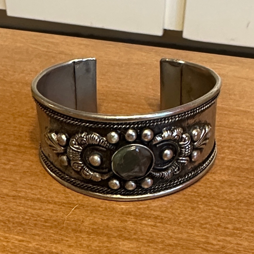 Vintage Silver Ornate Cuff Bracelet
